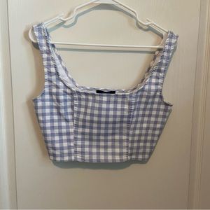 Gingham Cropped Tank Top